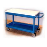 BenchPro, 19-BE-LC1927-2+Std Blue w/white top, Push Cart, 19 in. D x 27 in. W x34 in. H, Blue/White Top